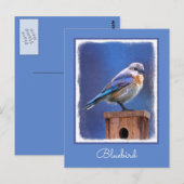 Blauwvogel (Vrouw) Schilderen - Oorspronkelijke vo Briefkaart (Voorkant / Achterkant)