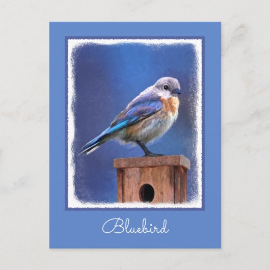 Blauwvogel (Vrouw) Schilderen - Oorspronkelijke vo Briefkaart (Voorkant)