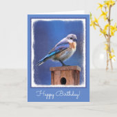 Blauwvogel (Vrouw) Schilderen - Oorspronkelijke vo Kaart (Gele Bloem)