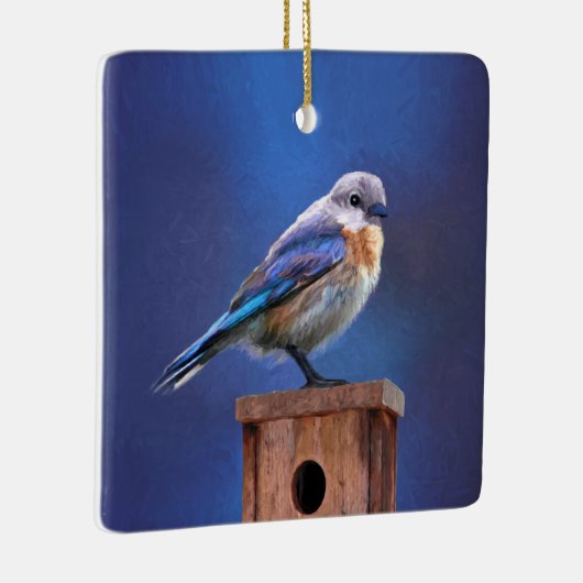 Blauwvogel (Vrouw) Schilderen - Oorspronkelijke vo Keramisch Ornament (Rechts)