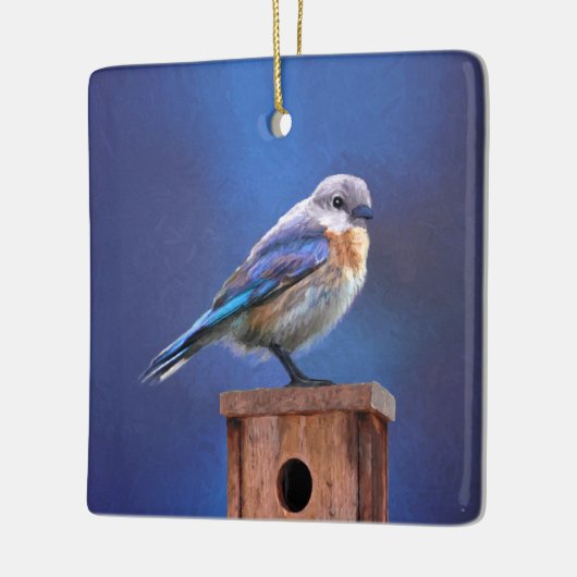 Blauwvogel (Vrouw) Schilderen - Oorspronkelijke vo Keramisch Ornament (Links)