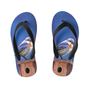Blauwvogel (Vrouw) Schilderen - Oorspronkelijke vo Kinder Teenslippers