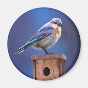 Blauwvogel (Vrouw) schilderen - Oorspronkelijke vo Magneet
