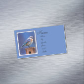 Blauwvogel (Vrouw) Schilderen - Oorspronkelijke vo Magnetisch Visitekaartje (Voorbeeld)
