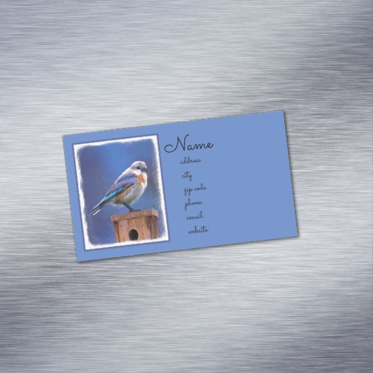 Blauwvogel (Vrouw) Schilderen - Oorspronkelijke vo Magnetisch Visitekaartje (Voorbeeld)