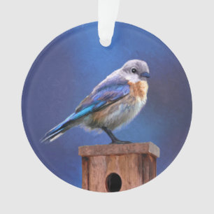 Blauwvogel (Vrouw) Schilderen - Oorspronkelijke vo Ornament