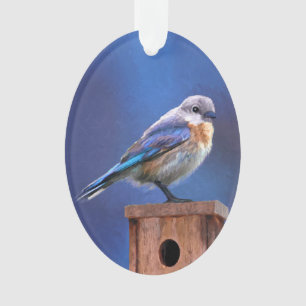 Blauwvogel (Vrouw) Schilderen - Oorspronkelijke vo Ornament