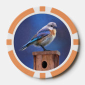 Blauwvogel (Vrouw) Schilderen - Oorspronkelijke vo Poker Chips (Voorkant)