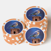Blauwvogel (Vrouw) Schilderen - Oorspronkelijke vo Poker Chips (Opstapeling)