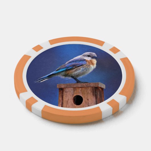 Blauwvogel (Vrouw) Schilderen - Oorspronkelijke vo Poker Chips (Enkel)