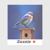 Blauwvogel (Vrouw) Schilderen - Oorspronkelijke vo Sticker (Vel)