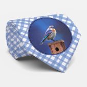 Blauwvogel (Vrouw) Schilderen - Oorspronkelijke vo Stropdas (Opgerold)