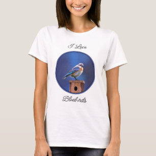 Blauwvogel (Vrouw) Schilderen - Oorspronkelijke vo T-shirt