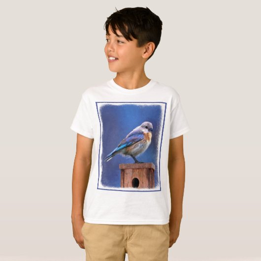 Blauwvogel (Vrouw) Schilderen - Oorspronkelijke vo T-shirt (Voorkant volledig)