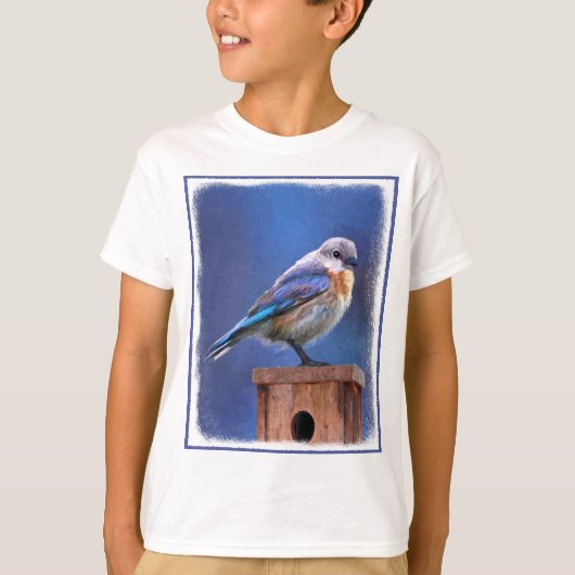Blauwvogel (Vrouw) Schilderen - Oorspronkelijke vo T-shirt (Voorkant)