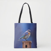 Blauwvogel (Vrouw) Schilderen - Oorspronkelijke vo Tote Bag (Voorkant)