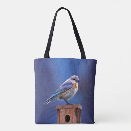 Blauwvogel (Vrouw) Schilderen - Oorspronkelijke vo Tote Bag (Achterkant)