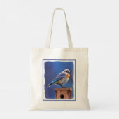 Blauwvogel (Vrouw) Schilderen - Oorspronkelijke vo Tote Bag (Achterkant)