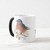 Blauwvogel Waterverf gekleurde potloodkunst Magische Mok (Voorkant links)