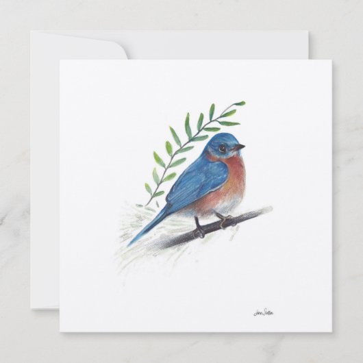 Blauwvogel Waterverf kunst (Voorkant)