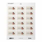 Blauwvogel Waterverf kunst Etiket (Full Sheet)