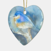 Blauwvogel Waterverf kunst Keramisch Ornament (Links)