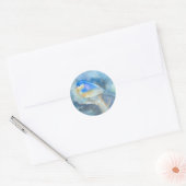 Blauwvogel Waterverf kunst Ronde Sticker (Envelop)