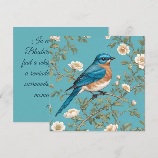 Blauwvogel William Morris geïnspireerd Turquois (Voorkant / Achterkant)