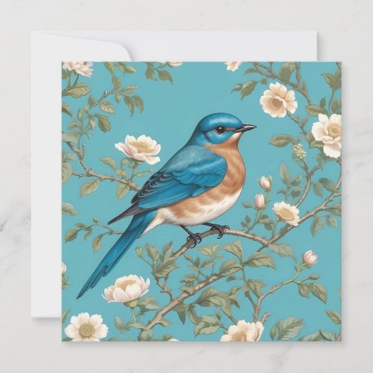 Blauwvogel William Morris geïnspireerd Turquois (Voorkant)