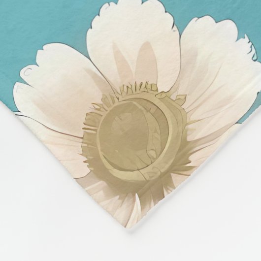 Blauwvogel William Morris geïnspireerd Turquois Fleece Deken (Hoek)