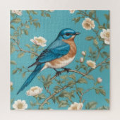 Blauwvogel William Morris geïnspireerd Turquois Legpuzzel (Verticaal)