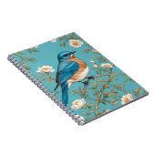 Blauwvogel William Morris geïnspireerd Turquois Notitieboek (Rechterzijde)
