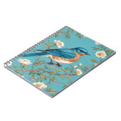 Blauwvogel William Morris geïnspireerd Turquois Notitieboek (Linkerzijde)