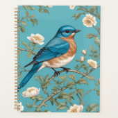 Blauwvogel William Morris geïnspireerd Turquois Planner (Voorkant)
