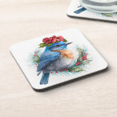 Blauwvogel WinterFeestdagen/kerstOnderzetters Bier Onderzetter (Linkerzijde)