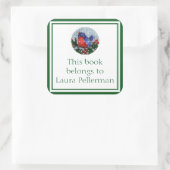 Blauwvogelboekje Vierkante Sticker (Tas)