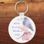 Blauwvogelcitaat Stress niet, kan niet alles doen Sleutelhanger (Voorkant)