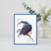 Blauwvogeldame Briefkaart (Staand voorkant)