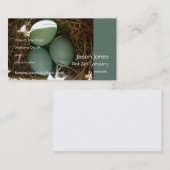 Blauwvogeleieren driemaal visitekaartje (Voorkant / Achterkant)