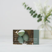 Blauwvogeleieren driemaal visitekaartje (Staand voorkant)