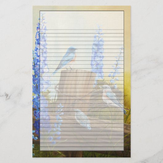 Blauwvogelfamilie Briefpapier (Voorkant)