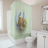 Blauwvogelfamilie Douchegordijn (In situ)