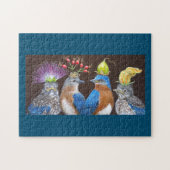 Blauwvogelfamilie-puzzel Legpuzzel (Horizontaal)