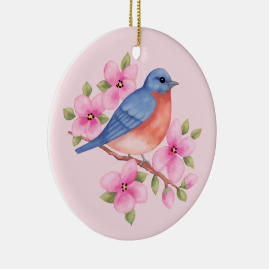 Blauwvogelkerstversiering Keramisch Ornament (Rechts)