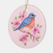 Blauwvogelkerstversiering Keramisch Ornament (Links)