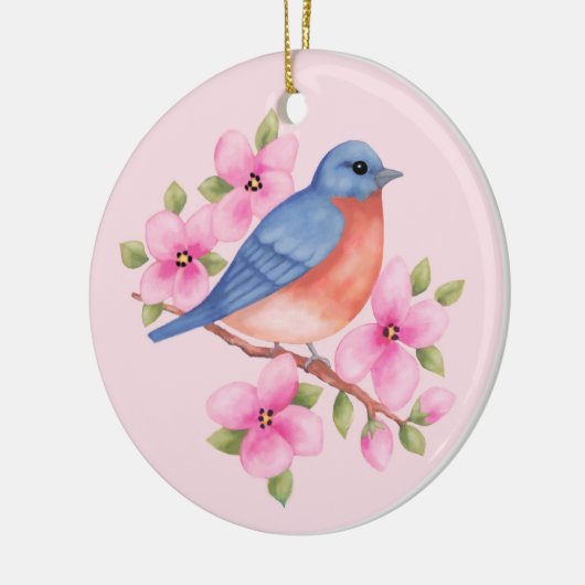 Blauwvogelkerstversiering Keramisch Ornament (Links)