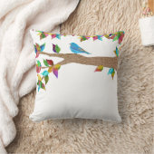 Blauwvogelkussen, kleurrijk kussen, personaliseren kussen (Deken)