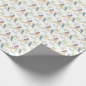 Blauwvogelpapier — wit omslagpapier cadeaupapier (Hoek)