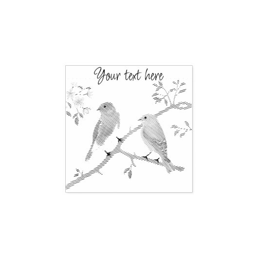 Blauwvogels Aangepaste houten stempel (Afrduk)