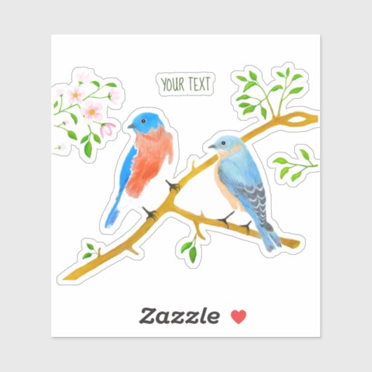 Blauwvogels Aangepaste vinylSticker Sticker (Vel)